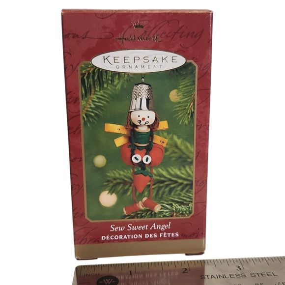 Sew Sweet Angel Hallmark Keepsake Ornament 2001 Sculpted by Sue Tague - Picture 2 of 13